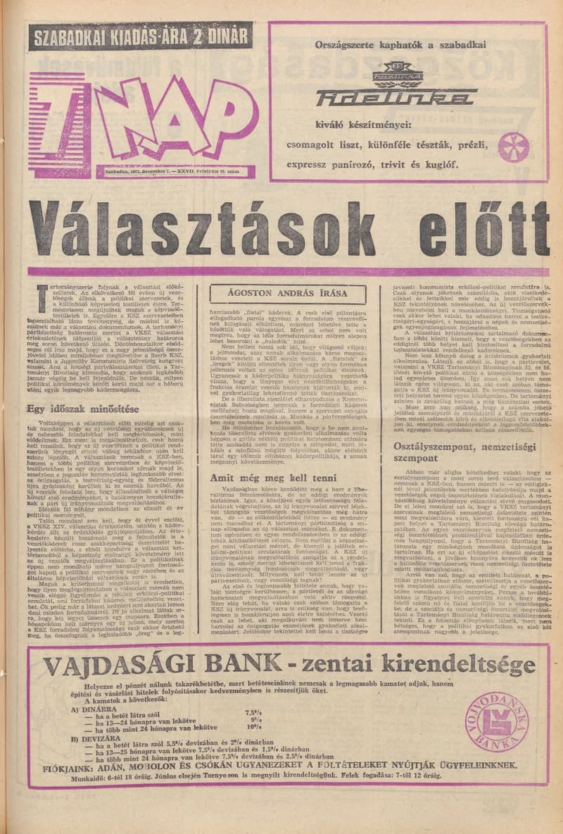 7 Nap, 28. évf. 1973. december 7. 49. sz. 1–32. oldal