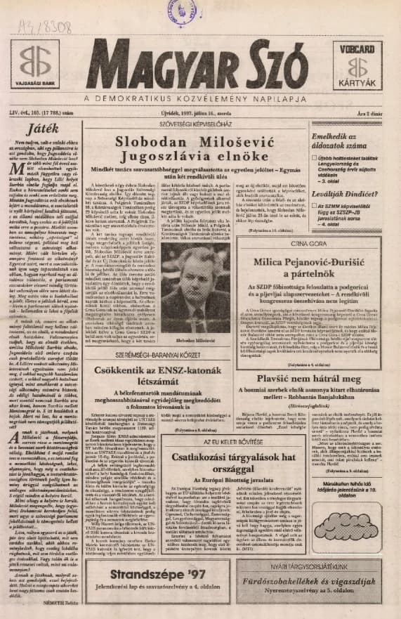 Magyar Szó, 54. évf. 1997. július 16. 165. sz. 1–16. oldal