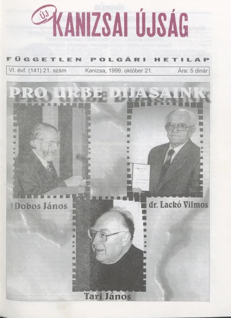 Új Kanizsai Újság, 6. évf. 1999. október 21. 21. sz.