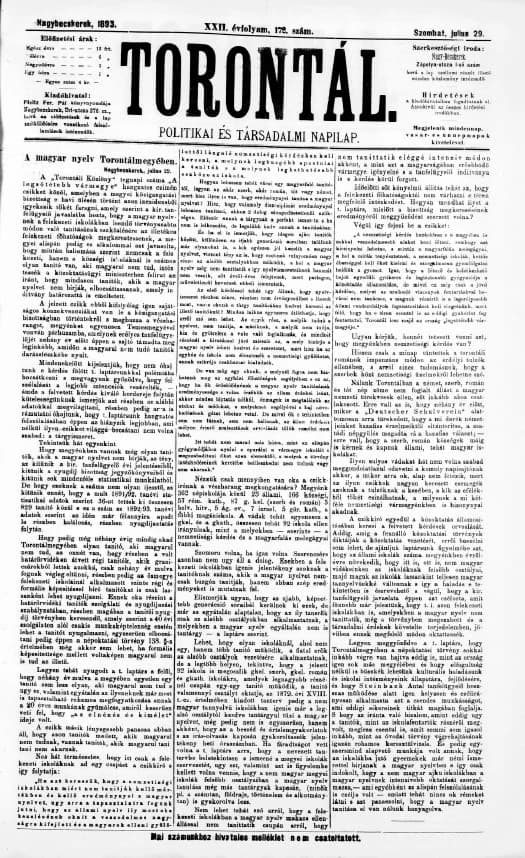 Torontál, 22. évf. 1893. július 29. 172. sz.