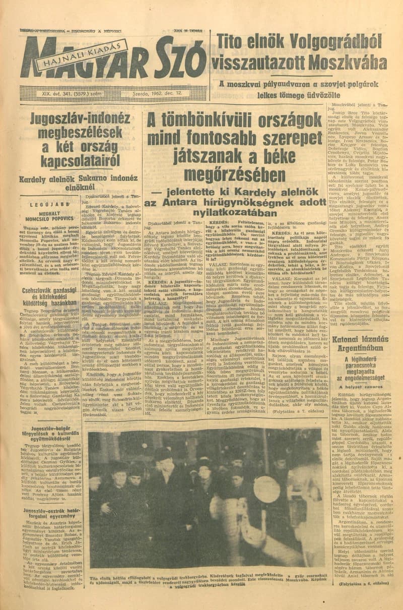 Magyar Szó, 19. évf. 1962. december 12. 341. sz. 1–14. oldal