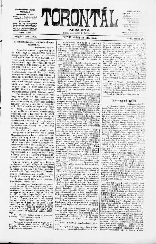 Torontál, 34. évf. 1905. május 29. 122. sz.