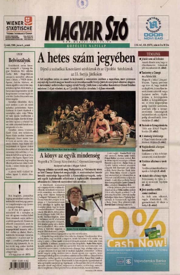Magyar Szó, 65. évf. 2008. június 6. 128. sz. 1–20. oldal