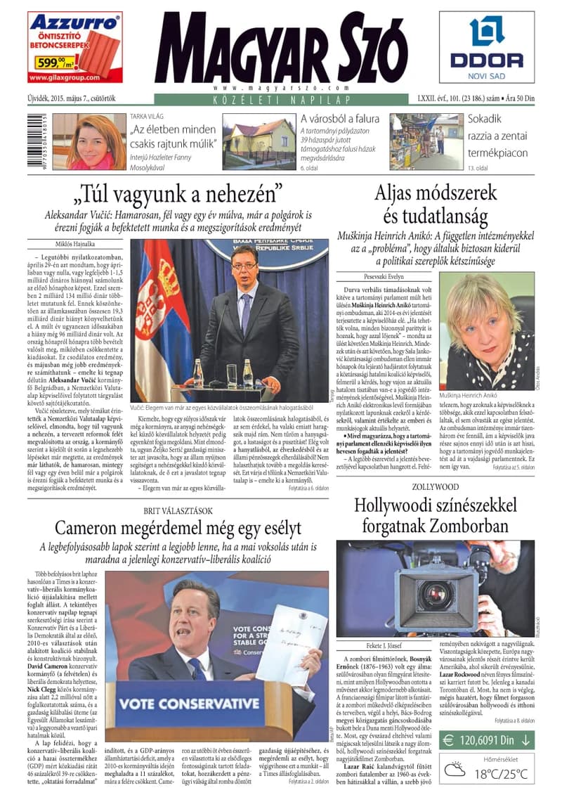 Magyar Szó, 72. évf. 2015. május 7. 101. sz. 1–20. oldal