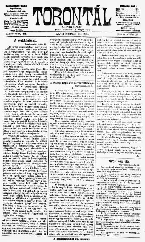 Torontál, 27. évf. 1898. október 22. 241. sz.