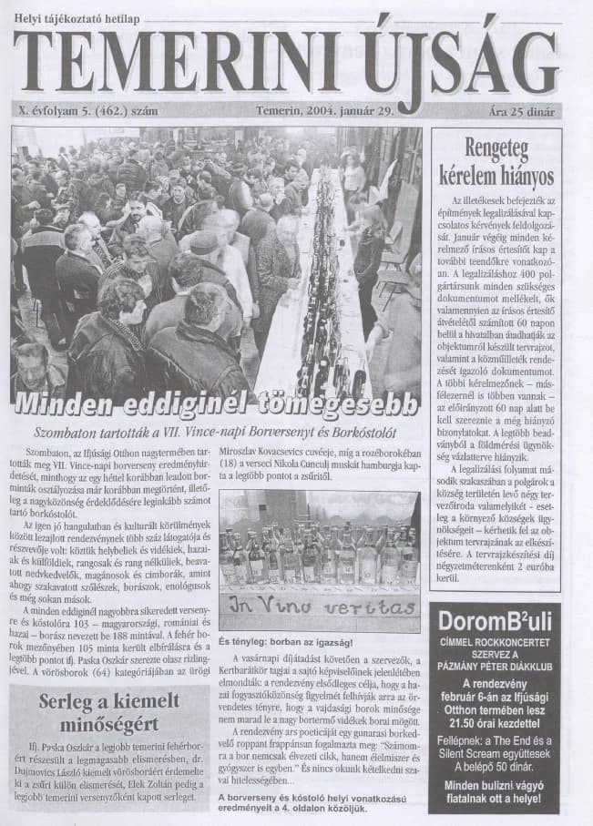 Temerini Újság, 10. évf. 2004. január 29. 5. sz.