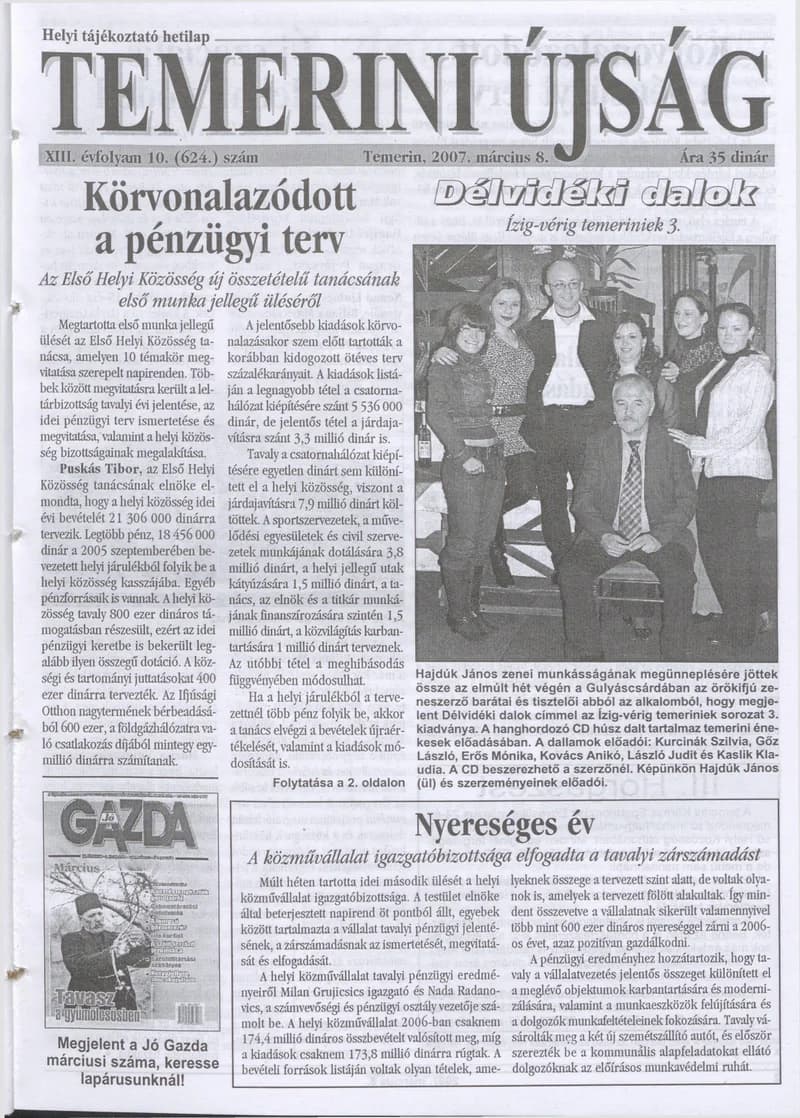 Temerini Újság, 13. évf. 2007. március 8. 10. sz.