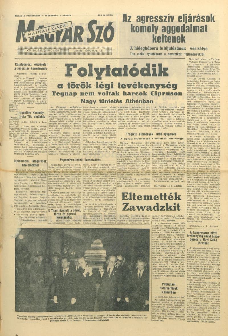 Magyar Szó, 21. évf. 1964. augusztus 12. 222. sz. 1–14. oldal