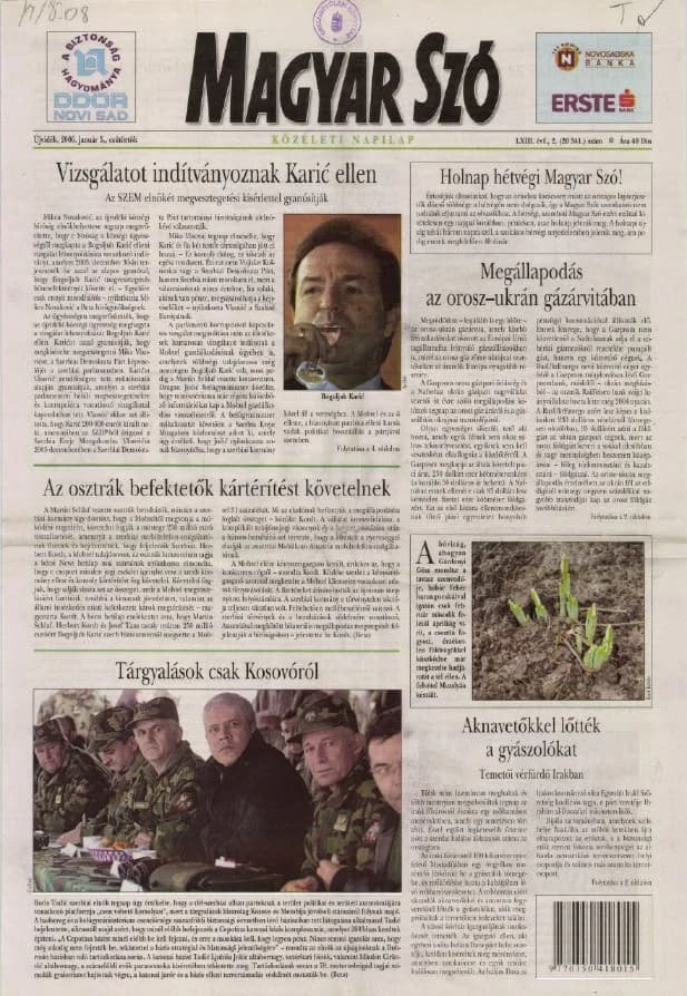 Magyar Szó, 63. évf. 2006. január 5. 2. sz. 1–20. oldal