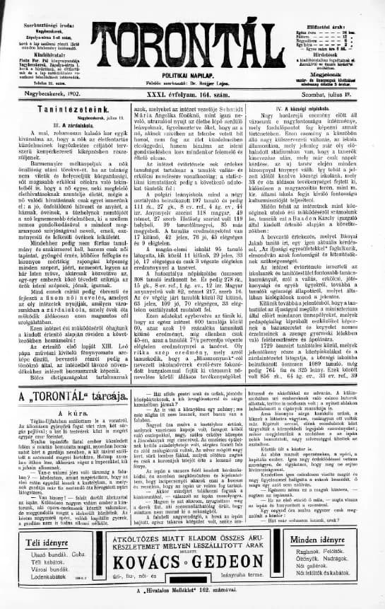 Torontál, 31. évf. 1902. július 19. 164. sz.