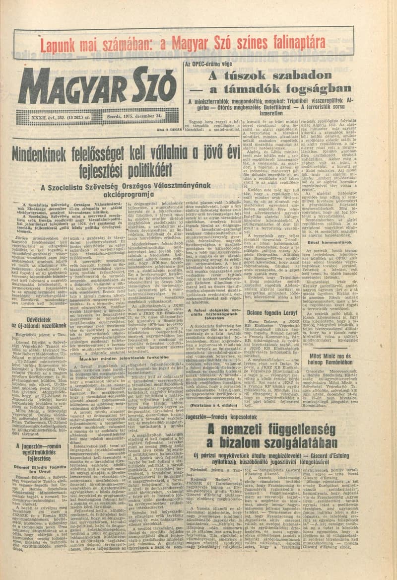 Magyar Szó, 32. évf. 1975. december 24. 352. sz.