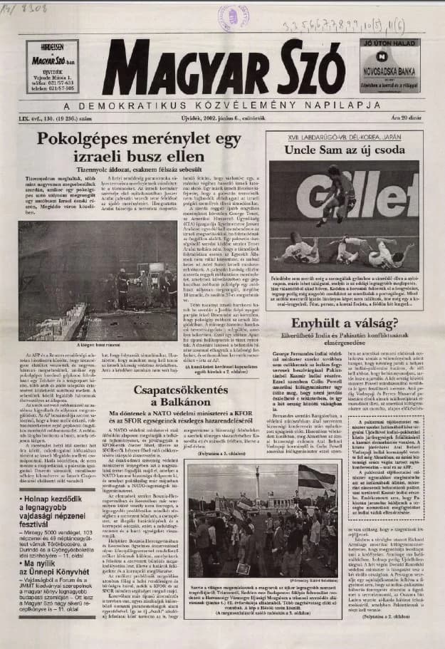 Magyar Szó, 59. évf. 2002. június 6. 130. sz. 1–16. oldal