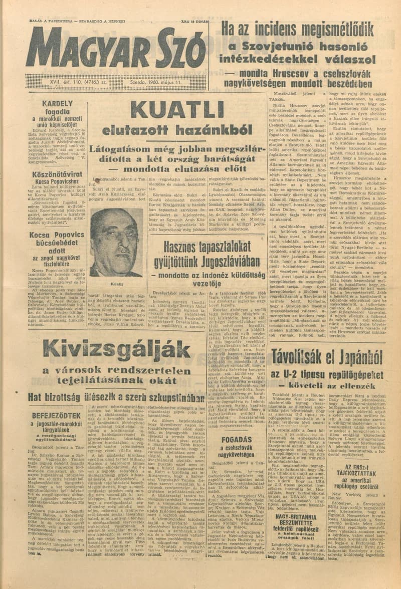 Magyar Szó, 17. évf. 1960. május 11. 110. sz. 1–12. oldal