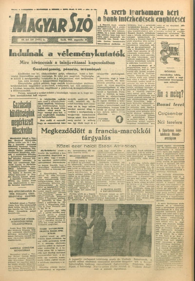 Magyar Szó, 12. évf. 1955. augusztus 22. 228. sz. 1–14. oldal