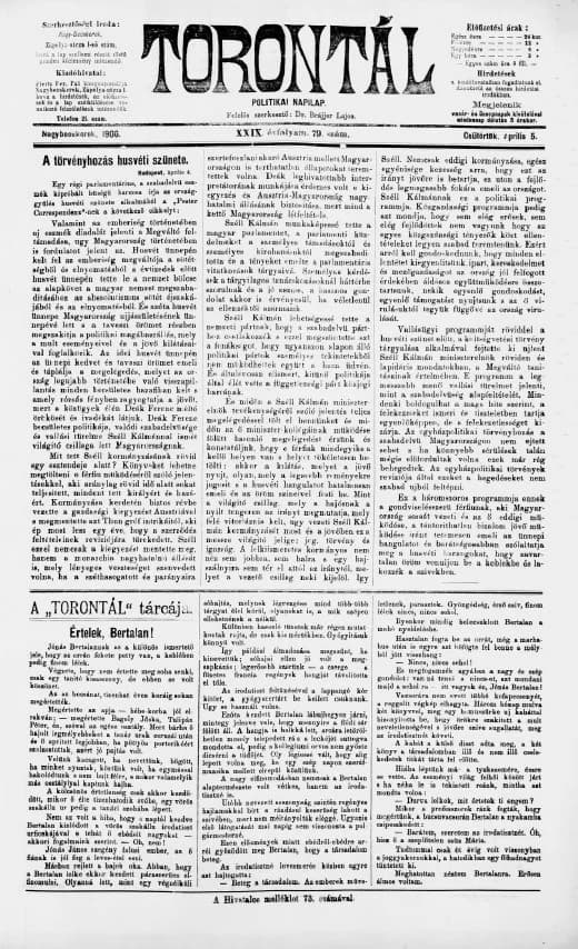Torontál, 29. évf. 1900. április 5. 79. sz.