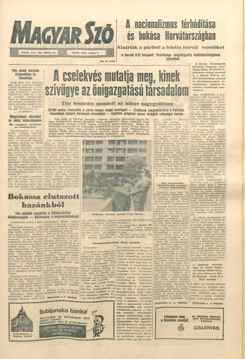 Magyar Szó, 29. évf. 1972. május 9. 126. sz. 1–24. oldal