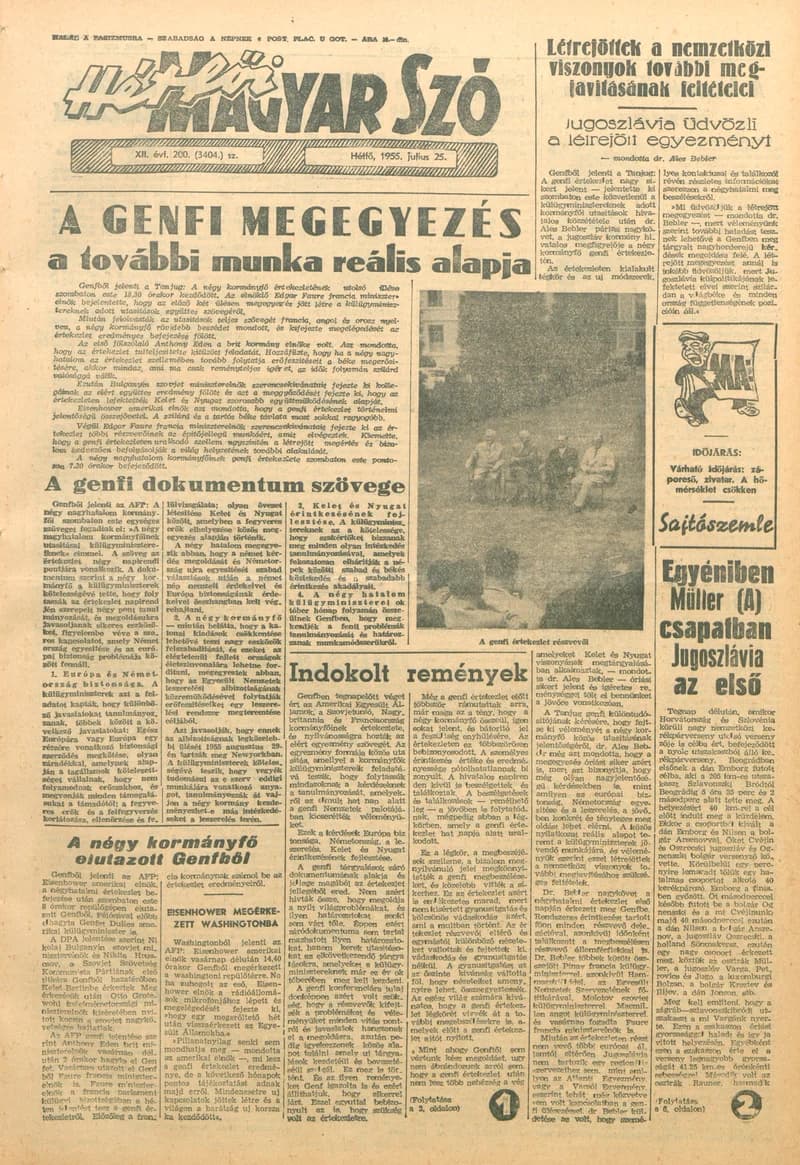 Magyar Szó, 12. évf. 1955. július 25. 200. sz. 1–12. oldal