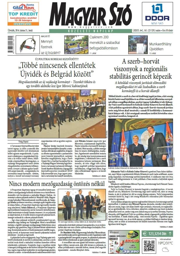 Magyar Szó, 73. évf. 2016. június 21. 141. sz. 1–20. oldal