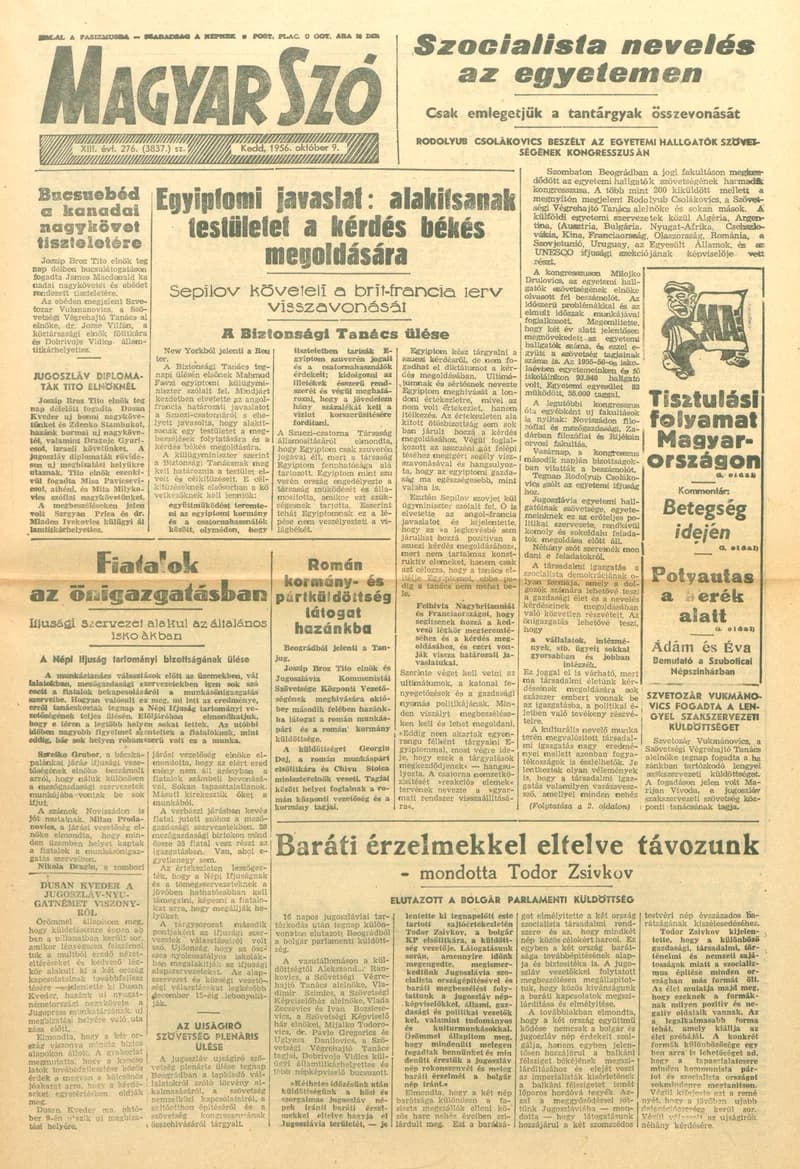 Magyar Szó, 13. évf. 1956. október 9. 276. sz. 1–8. oldal