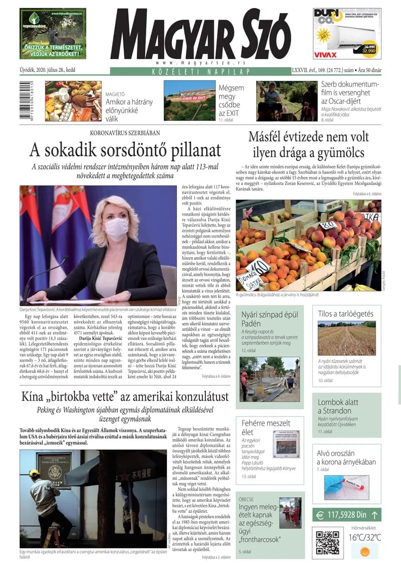 Magyar Szó, 77. évf. 2020. július 28. 169. sz. 1–20. oldal