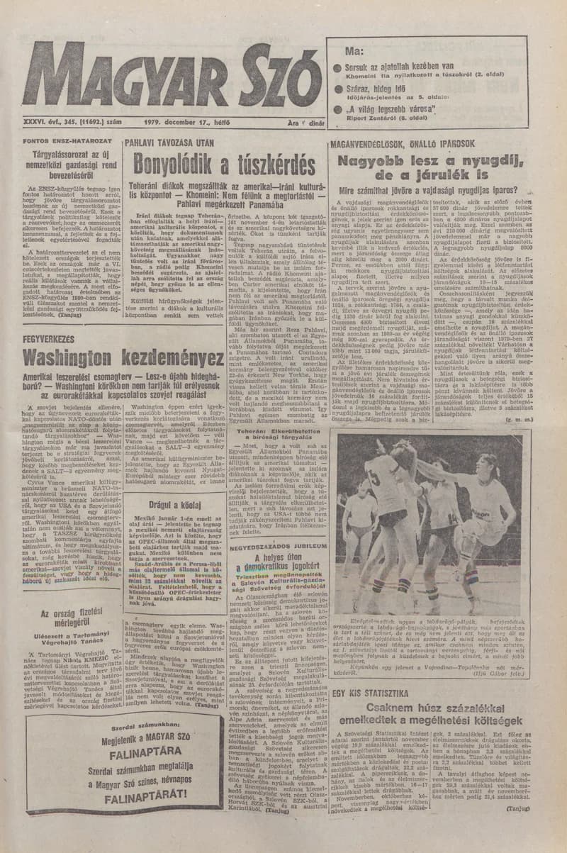 Magyar Szó, 36. évf. 1979. december 17. 345. sz. 1–16. oldal