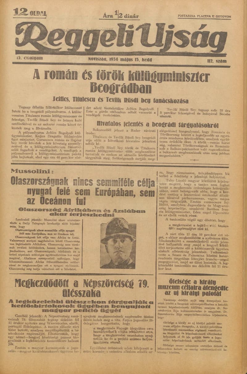 Reggeli Újság, 15. évf. 1932. május 15. 112. sz.