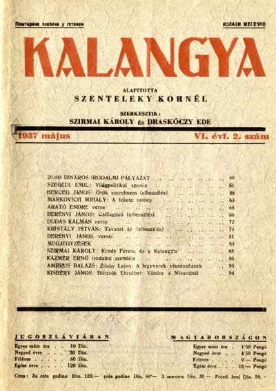 Kalangya, 6. évf. 1937. május. 2. sz. 49–96. oldal