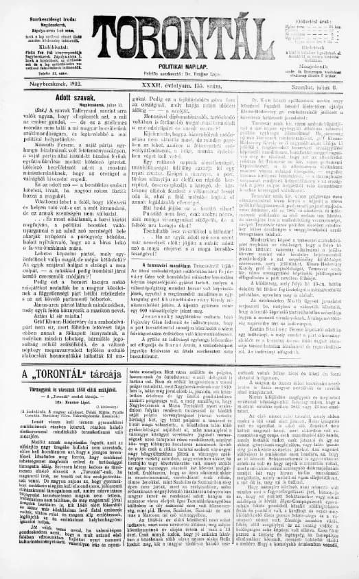 Torontál, 32. évf. 1903. július 11. 155. sz.