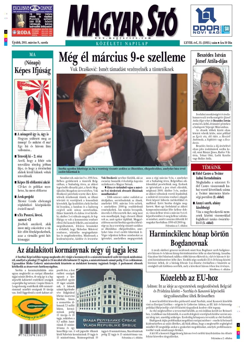 Magyar Szó, 68. évf. 2011. március 9. 55. sz. 1–20. oldal