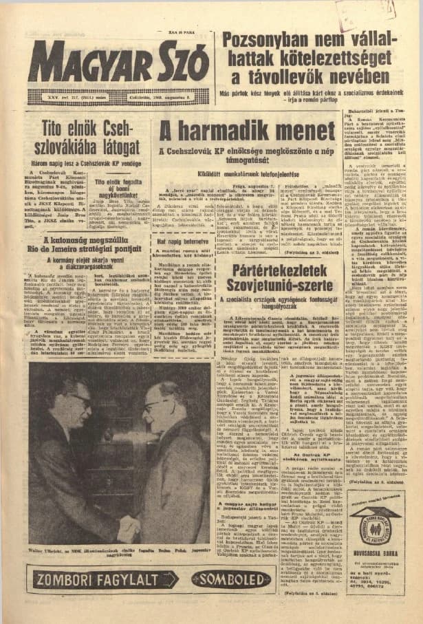 Magyar Szó, 25. évf. 1968. augusztus 8. 217. sz. 1–16. oldal