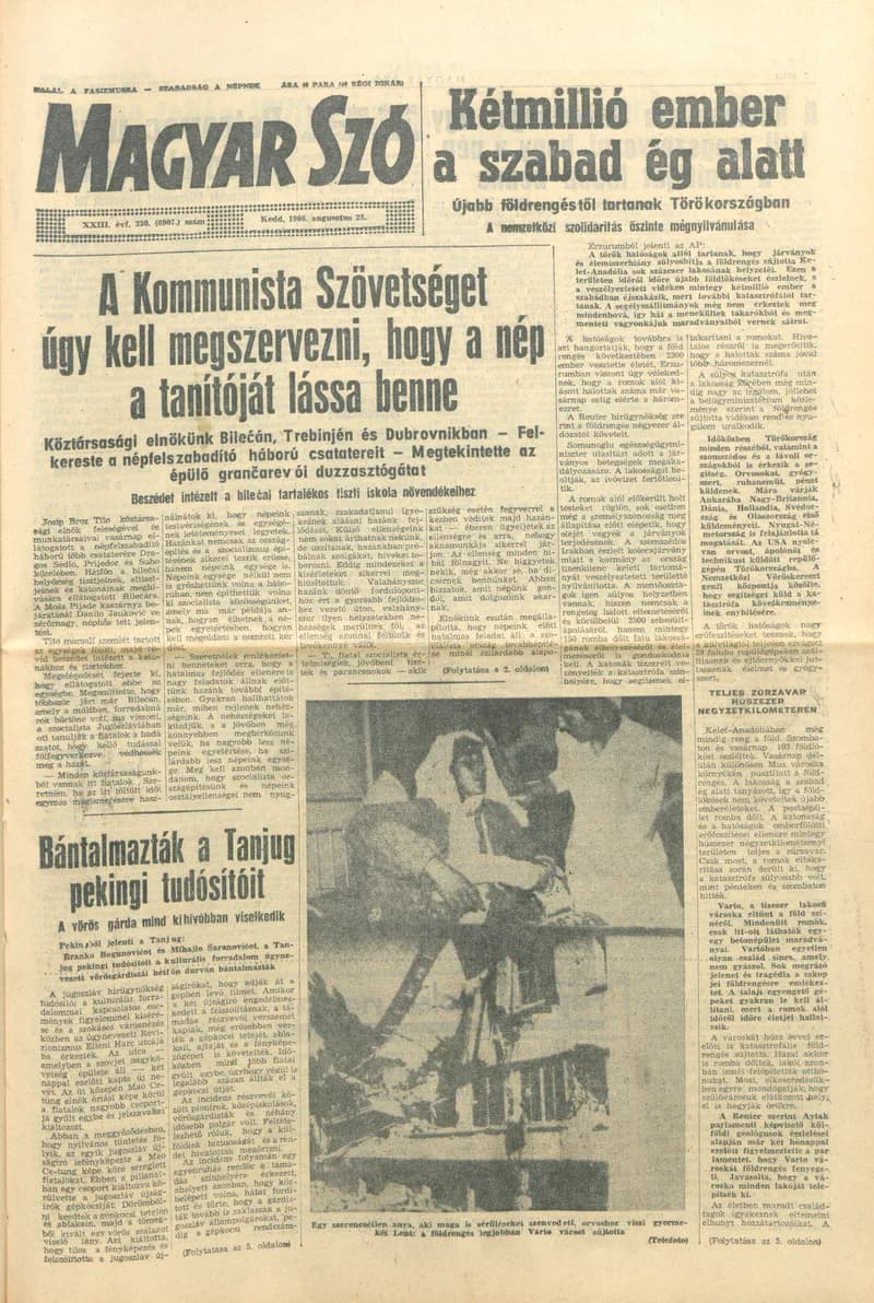 Magyar Szó, 23. évf. 1966. augusztus 23. 230. sz.