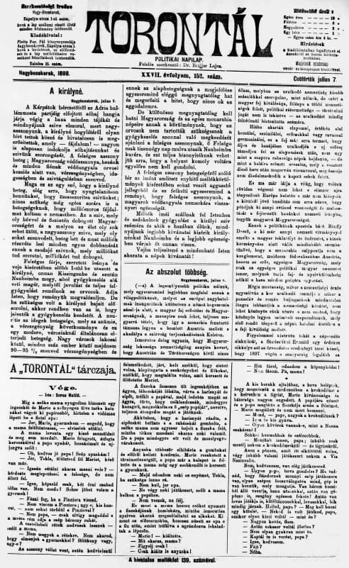 Torontál, 27. évf. 1898. július 7. 152. sz.