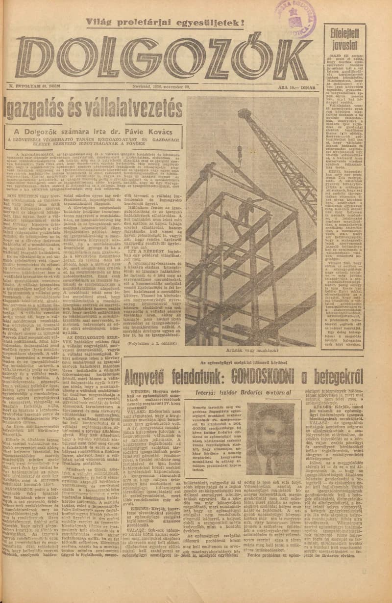 Dolgozók, 10. évf. 1956. november 20. 48. sz.