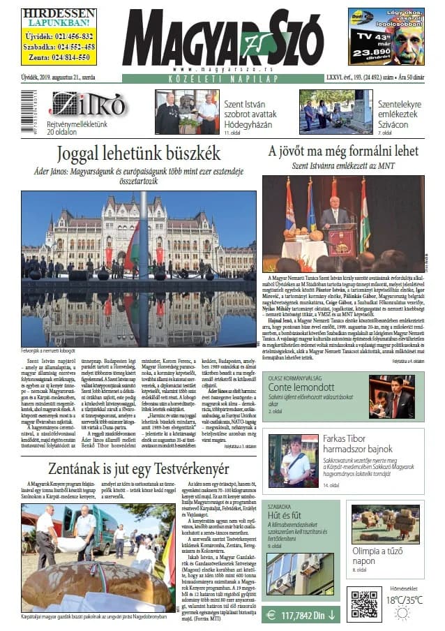 Magyar Szó, 76. évf. 2019. augusztus 21. 193. sz. 1–16. oldal