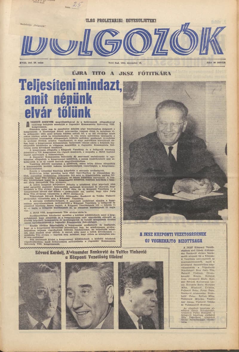 Dolgozók, 18. évf. 1964. december 18. 50. sz.