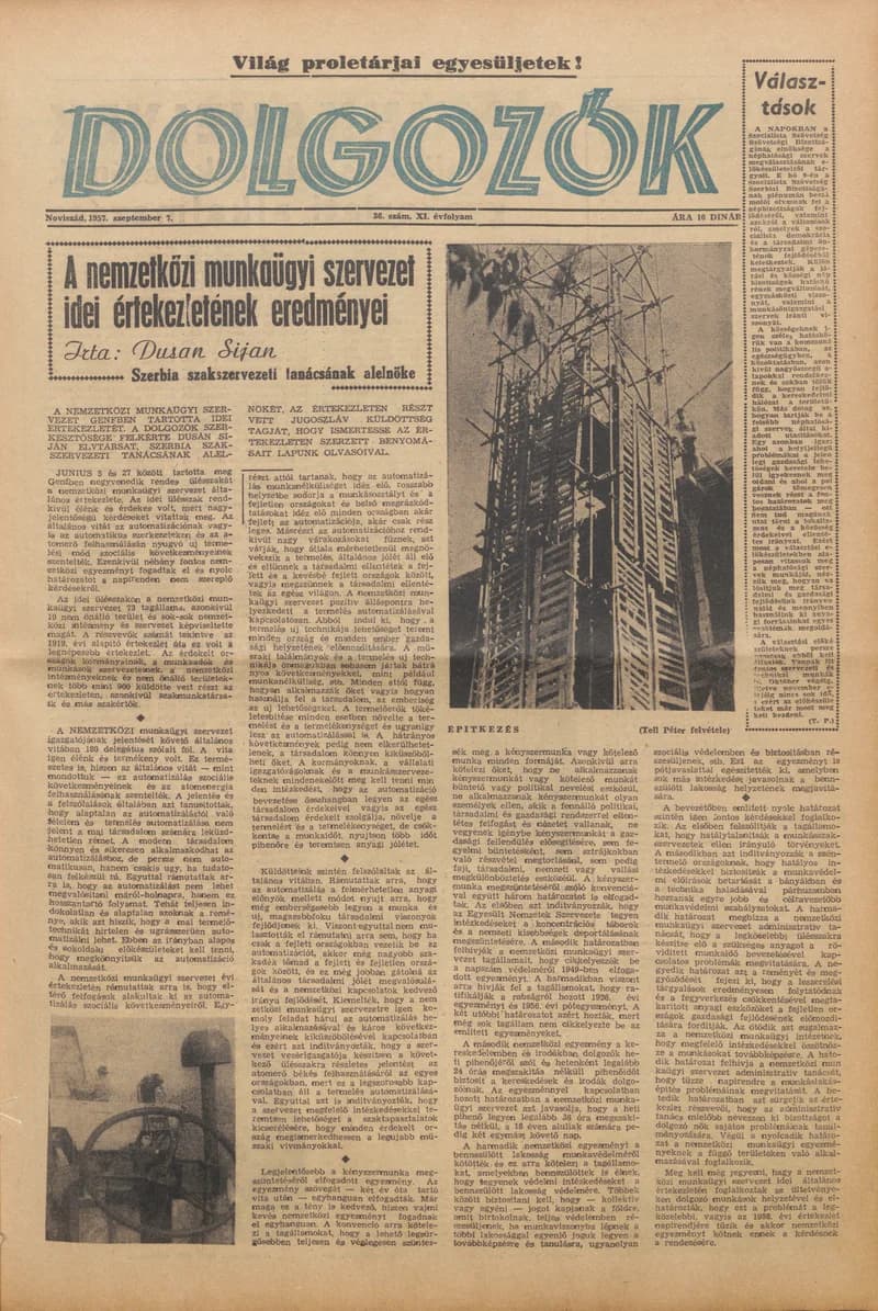Dolgozók, 11. évf. 1957. szeptember 7. 36. sz.