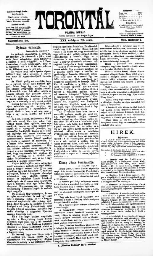 Torontál, 30. évf. 1901. szeptember 9. 205. sz.