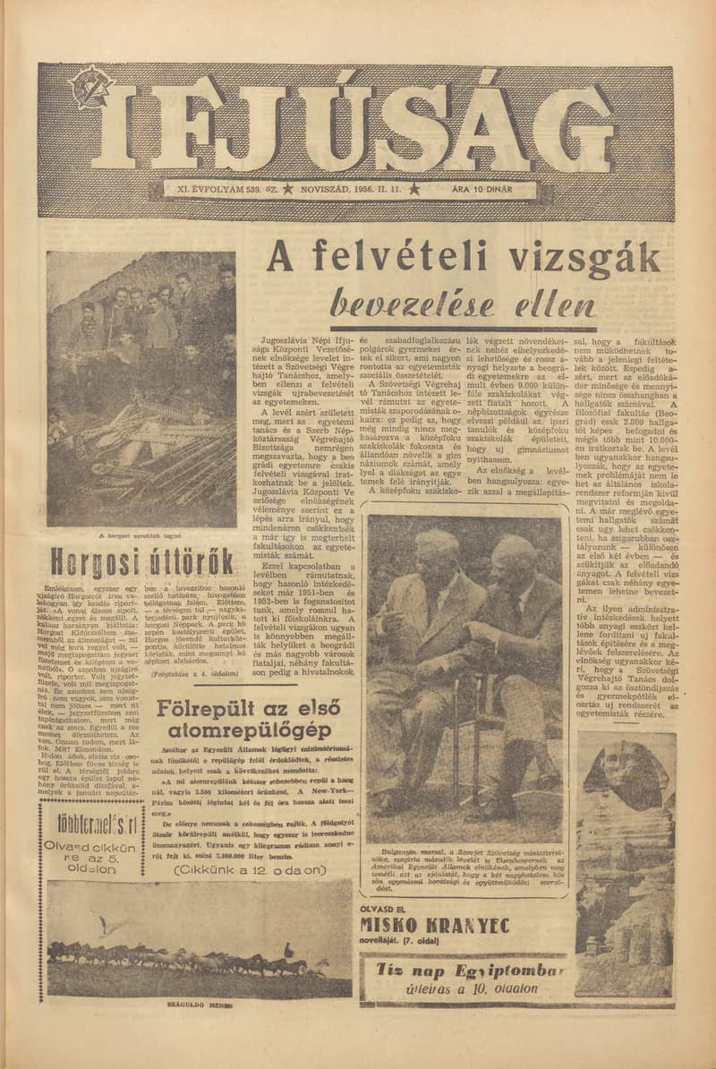 Ifjúság, 12. évf. 1956. február 11. 539. sz.