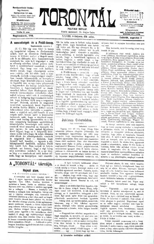 Torontál, 28. évf. 1899. augusztus 3. 176. sz.