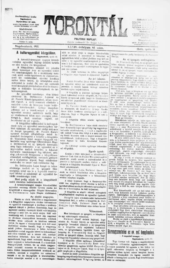 Torontál, 34. évf. 1905. április 10. 82. sz.