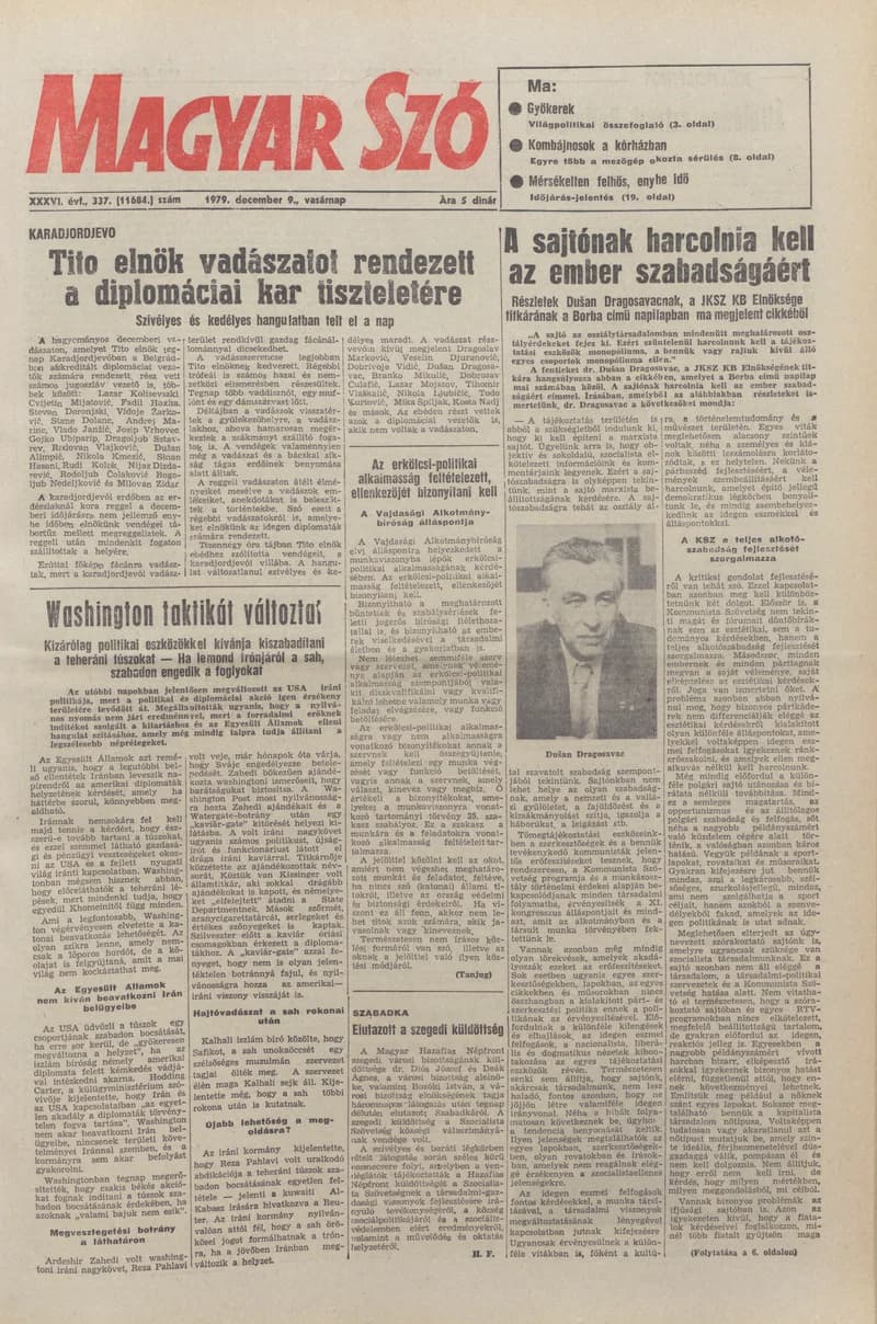 Magyar Szó, 36. évf. 1979. december 9. 337. sz. 1–32. oldal