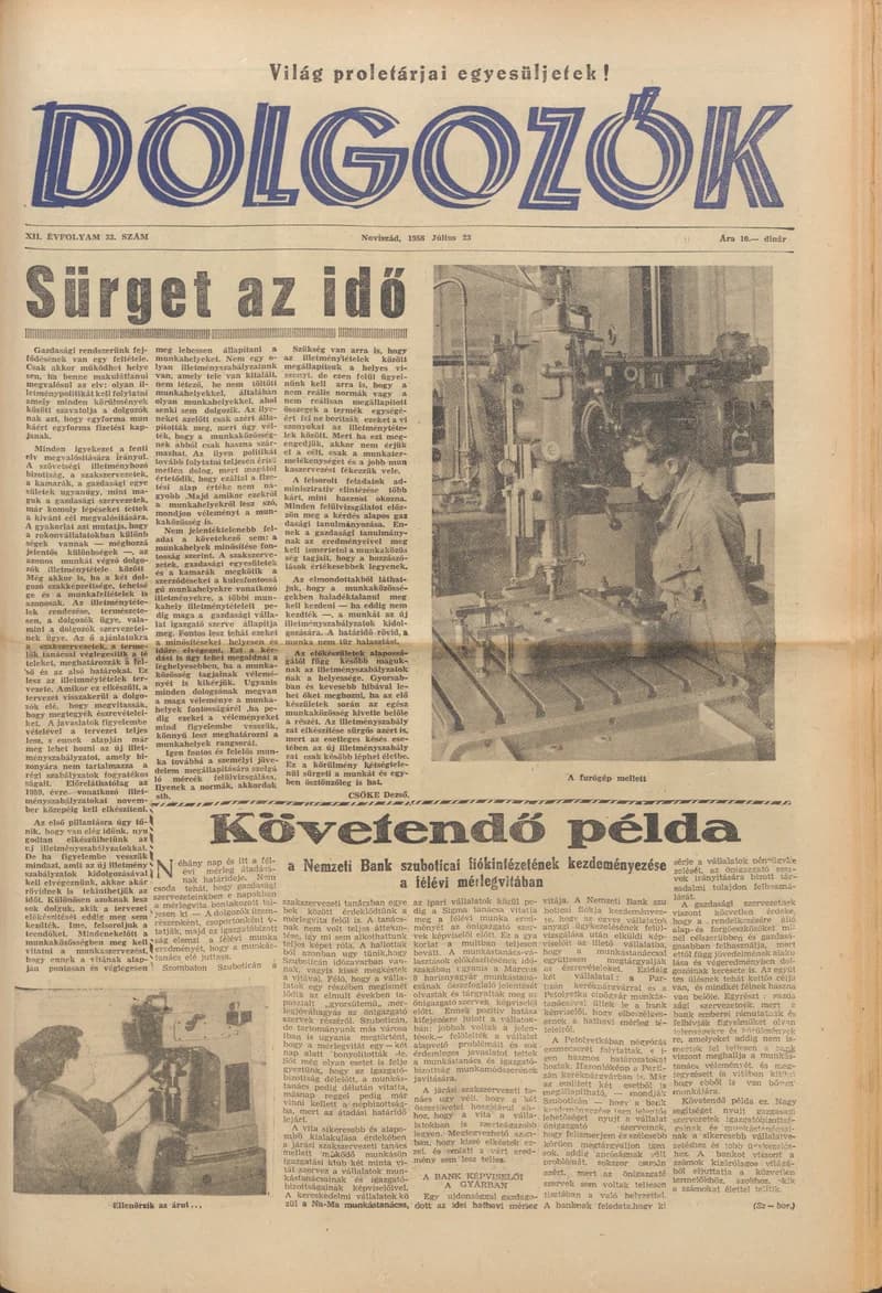 Dolgozók, 12. évf. 1958. augusztus 23. 33. sz.