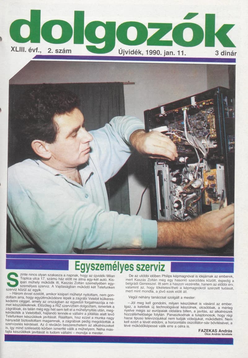 Dolgozók, 44. évf. 1990. január 11. 2. sz.