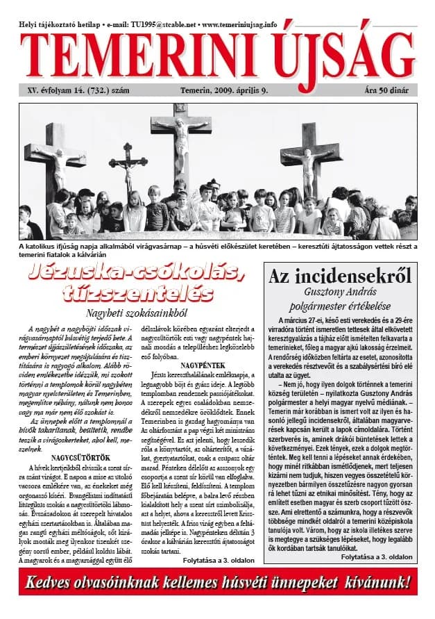 Temerini Újság, 15. évf. 2009. április 9. 14. sz.