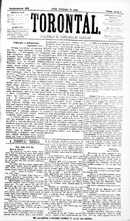 Torontál, 22. évf. 1893. április 7. 79. sz.