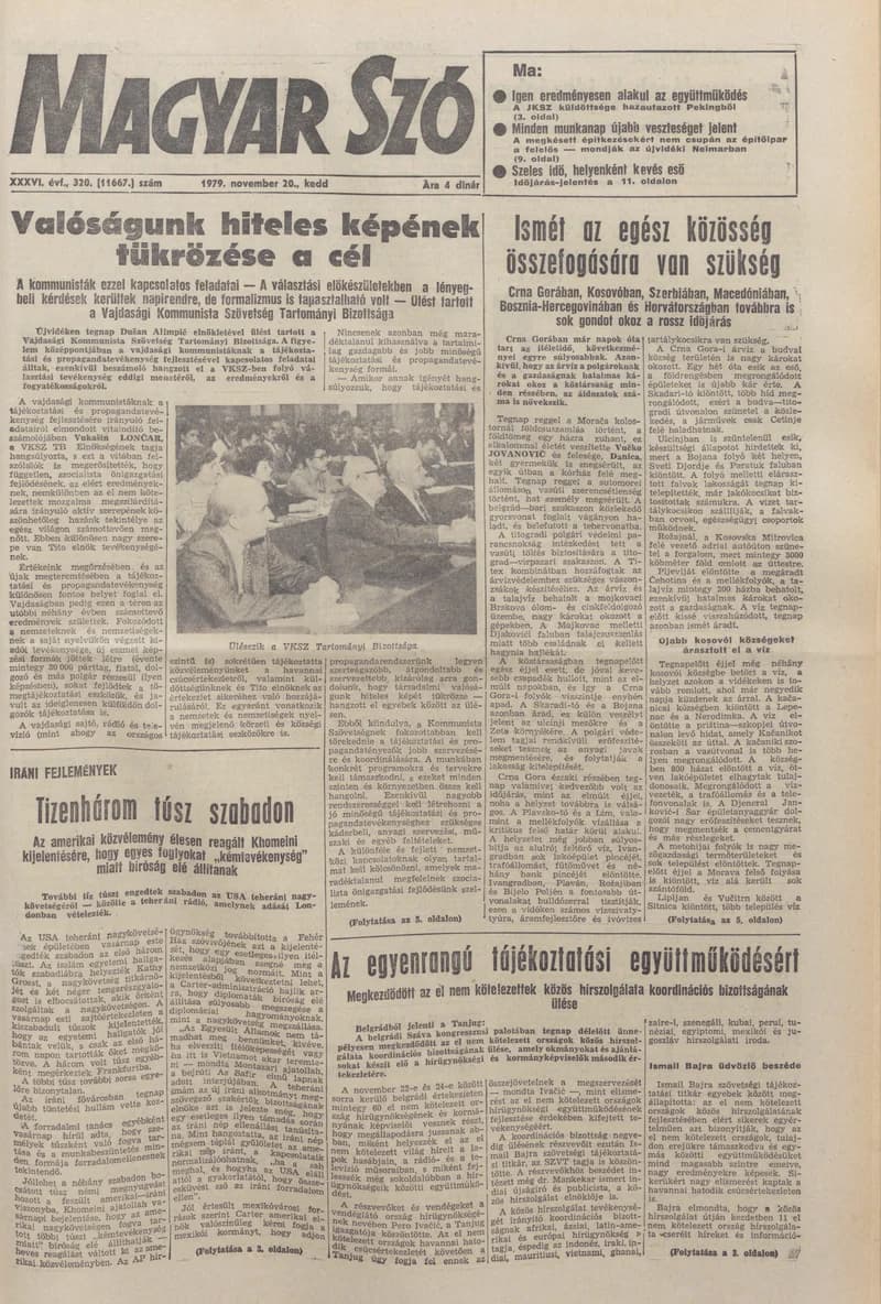 Magyar Szó, 36. évf. 1979. november 20. 320. sz. 1–20. oldal