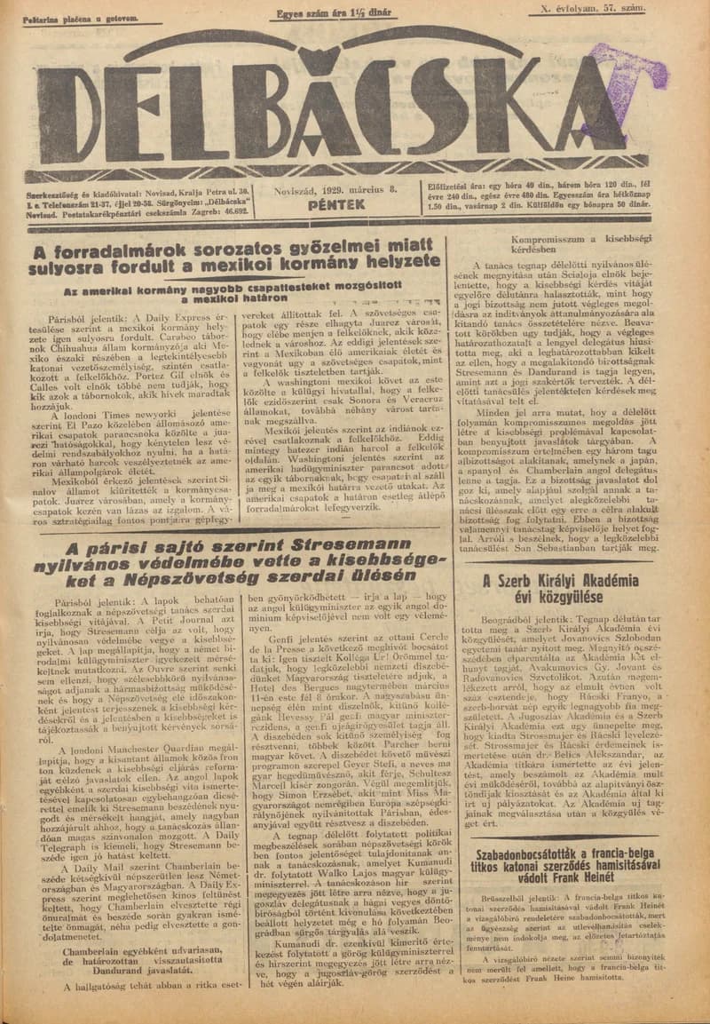 Délbácska, 10. évf. 1929. március 8. 57. sz.