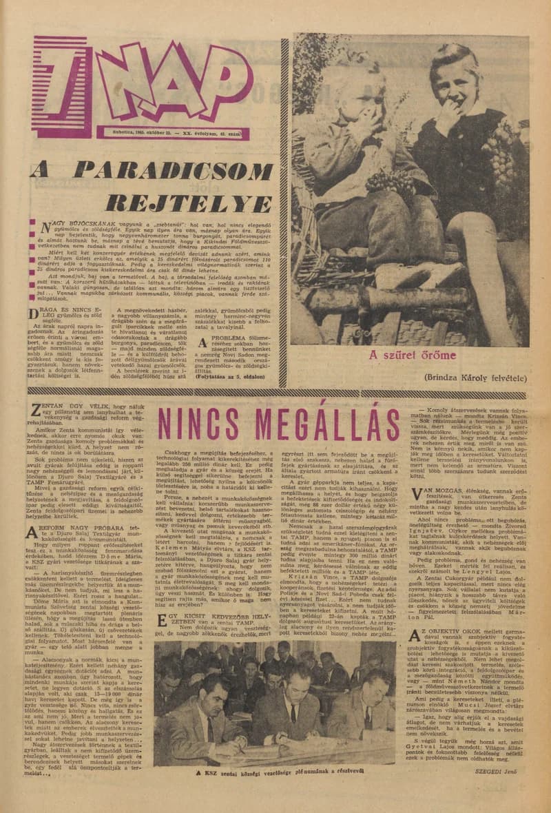 7 Nap, 20. évf. 1965. október 22. 42. sz. 1–20. oldal