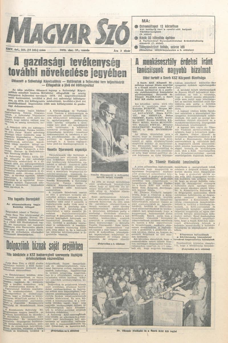 Magyar Szó, 35. évf. 1978. december 27. 355. sz. 1–20. oldal