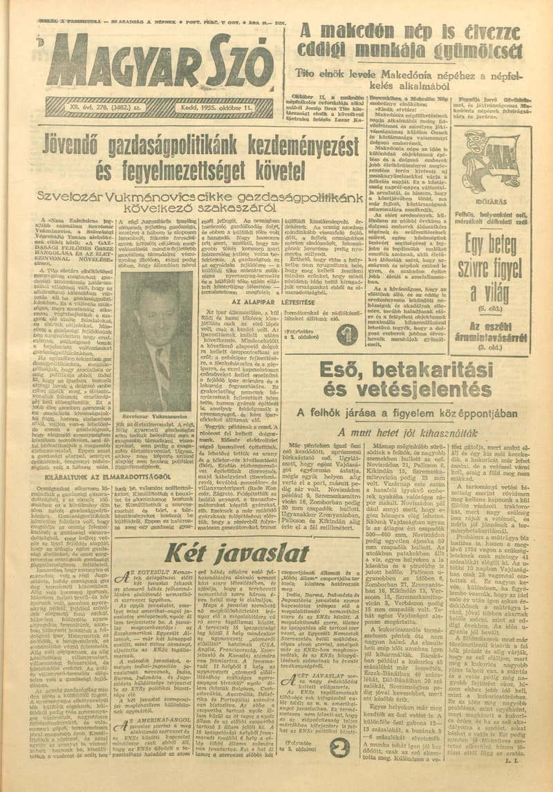 Magyar Szó, 12. évf. 1955. október 11. 278. sz. 1–8. oldal